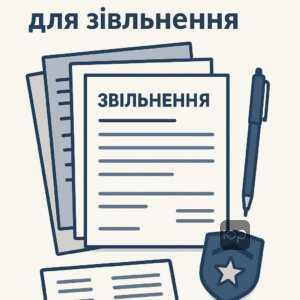 Інформація про необхідні документи для подання рапорту на звільнення з військової служби, включно зі зразками паперів і важливістю збору офіційних доказів.