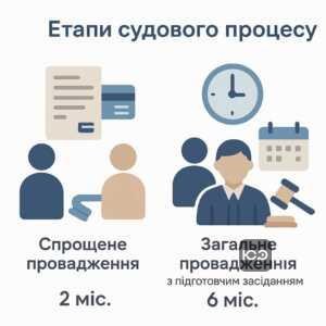 Основні етапи та тривалість судового розгляду по кредитних спорах в Україні з акцентом на спрощене та загальне провадження