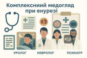 Комплексний медичний огляд при нічному нетриманні сечі за участю уролога, невропатолога та психіатра для точного встановлення діагнозу енурезу