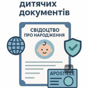 Пояснення про важливість апостиля для легалізації свідоцтв про народження дітей за кордоном, юридична сила документів відповідно до Гаазької конвенції та роль Міністерства юстиції України.