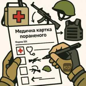 Пояснення важливості первинної медичної картки форма 001 для фіксації обставин поранення військовослужбовця та її роль в обліку після евакуації з поля бою у ЗСУ.