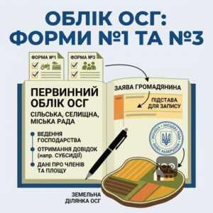 Облік особистих селянських господарств у місцевих радах за формами 1 та 3