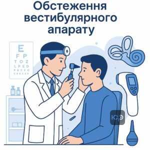Комплексний медичний огляд при захворюваннях вуха за участю оториноларинголога та невропатолога в рамках військово-лікарської комісії, що відповідає офіційним вимогам.