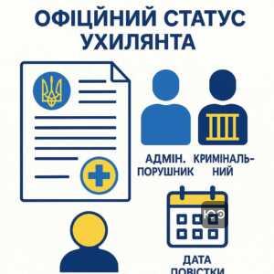Пояснення офіційного статусу ухилянта за версією Міністерства оборони України, що розмежовує адміністративні порушення та кримінальну відповідальність при військовому призові.