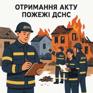 Документування акту про пожежу ДСНС та порядок отримання акту постраждалим громадянам, важливість виклику служби рятувальників для фіксації пошкоджень майна через пожежу.