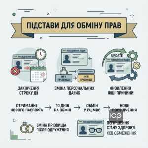 Підстави для обміну посвідчення водія та зміна персональних даних