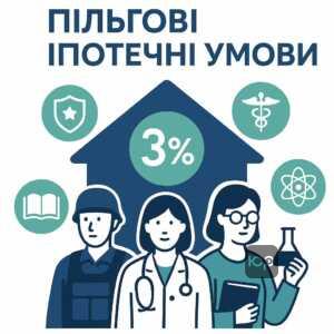 Пільгові умови іпотеки під 3% для військових, медиків, педагогів та науковців за державною програмою
