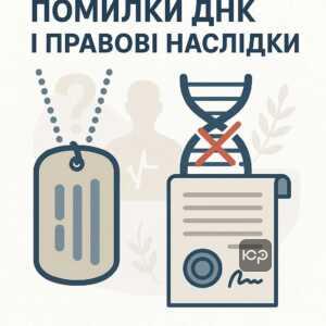 Правові наслідки помилкової ідентифікації загиблого військового, проблеми з відновленням документів та прав після помилкового оголошення смерті на основі ДНК-експертизи в Україні.