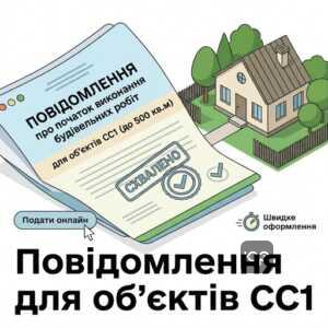 Повідомлення про початок будівельних робіт для об'єктів СС1