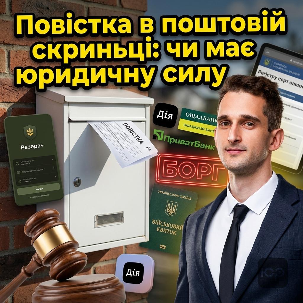 Повістка в поштовій скриньці чи вважається вона врученою та які наслідки