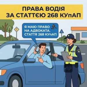 Права водія стаття 268 КУпАП під час розгляду справи поліцією