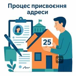 Процедура офіційного присвоєння поштової адреси новим об’єктам нерухомості через органи місцевого самоврядування для легалізації та реєстрації майна.