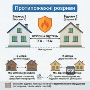 Протипожежні відстані між будинками на дачній ділянці