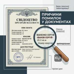 виправлення помилки у свідоцтві про право власності нерухомість причини