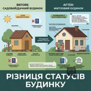 переведення садового будинку в жилий та різниця статусів