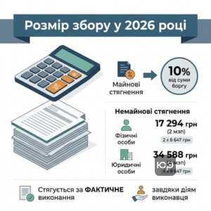 виконавчий збір 2026 розмір для фізичних та юридичних осіб