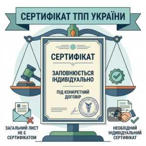 Сертифікат ТПП для підтвердження форс-мажору