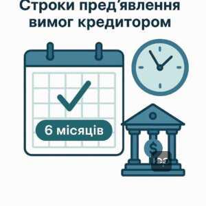 Інформація про строки пред'явлення фінансових претензій кредиторами в Україні, що нагадує про шестимісячний юридичний термін для стягнення боргу банками.