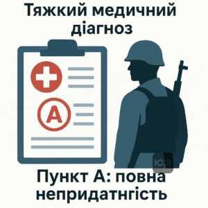 Пояснення поняття «Пункт А: повна непридатність» як найважчої категорії медичного висновку, що визначає неможливість військової служби через важкі патології.