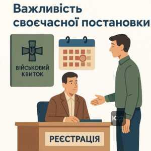Ілюстрація для блогу про ризики повторної мобілізації після звільнення з військової служби та важливість своєчасної постановки на військовий облік.