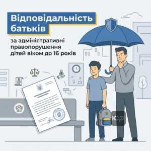Відповідальність батьків за адміністративні правопорушення дітей віком до 16 років