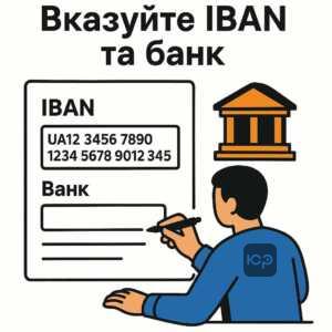 Правильне заповнення банківських реквізитів у документах, включаючи важливість зазначення номера рахунку у міжнародному форматі IBAN для офіційних заяв.
