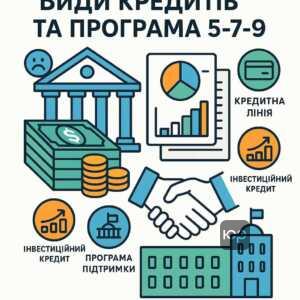 Огляд основних видів кредитів для бізнесу в Україні: овердрафти, кредитні лінії, інвестиційні позики та державна підтримка підприємництва, включаючи програму 5-7-9 та портфельні гарантії.