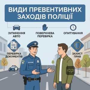 Види поліцейських превентивних заходів згідно із законом