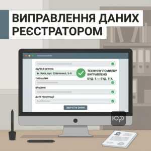 виправлення помилки у свідоцтві про право власності через реєстратора