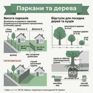 Висота паркану та правила посадки дерев між сусідами