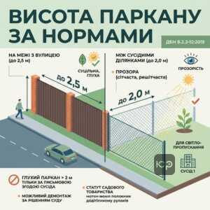 Висота паркану між сусідами та з боку вулиці