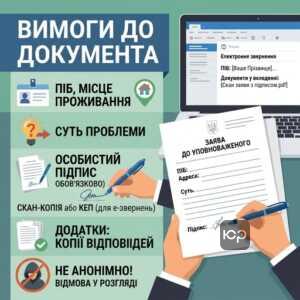 Вимоги до оформлення електронного та письмового звернення до омбудсмена