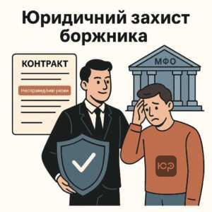Юридична допомога при спорах з мікрофінансовими організаціями, захист прав позичальників та оскарження несправедливих умов договорів згідно українського законодавства.