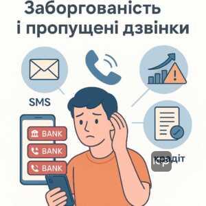 Етапи розвитку ситуації з несплатою кредиту: пропущені дзвінки, нагадування, зростаючі штрафи і блокування карток, пояснення наслідків і законодавчого регулювання.