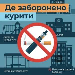 Перелік громадських місць де заборонено куріння в Україні
