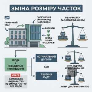Зміна розміру часток співвласників при поліпшенні майна