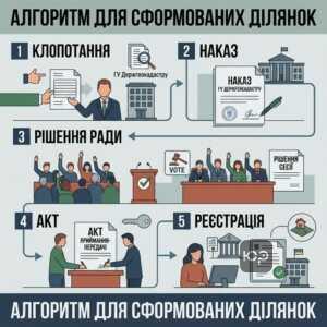 Алгоритм передачи сформированных земельных участков громаде ДЗК регистрация