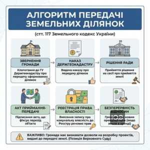 алгоритм передачі земель з державної у комунальну власність ст 117 ЗКУ