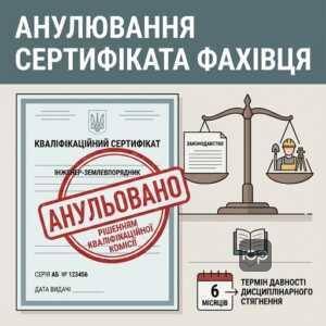Анулювання кваліфікаційного сертифіката землевпорядника підстави та судова практика
