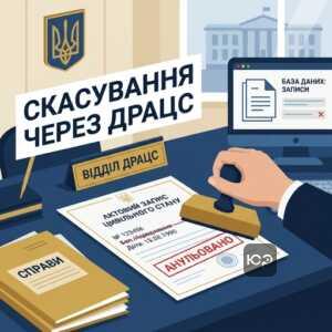 Анулювання актового запису цивільного стану через ДРАЦС в адміністративному порядку