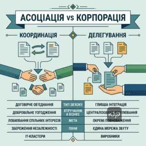 порівняння асоціації та корпорації для бізнесу