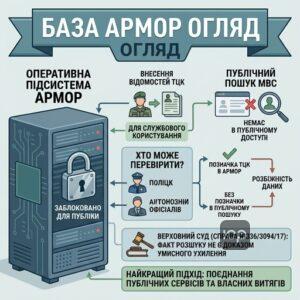 пояснення про базу АРМОР та перевірка розшуку ТЦК