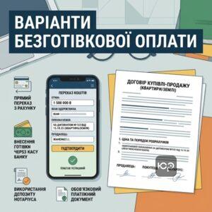 Способи безготівкової оплати за договором купівлі-продажу квартири чи землі