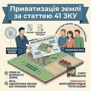 Безоплатна приватизація землі ЖБК за статтею 41 Земельного кодексу України