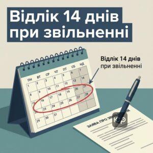 Календар із позначеним строком двотижневого попередження про звільнення
