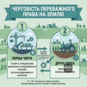 Пріоритетність та черговість переважного права орендаря на купівлю землі сільгосппризначення
