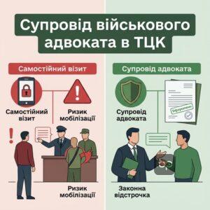 Порівняння ризиків самостійного візиту до ТЦК та переваг супроводу військового адвоката у Києві