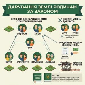 дарування земельної ділянки сільськогосподарського призначення родичам