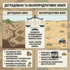 деградовані та малопродуктивні землі юридичне розмежування та особливості використання
