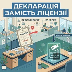 Декларація про посередництво у працевлаштуванні за кордоном замість ліцензування